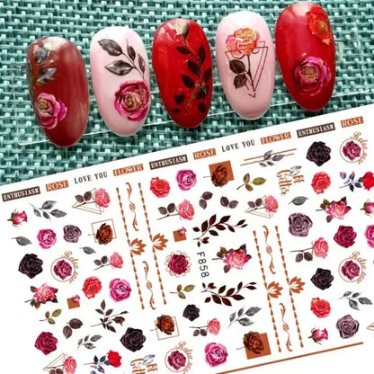 Cherry Blossom 3D Nail Stickers White Flower Petals Nail Art Decals Elegant Wedding Design Spring Sakura Manicure Slider Decor