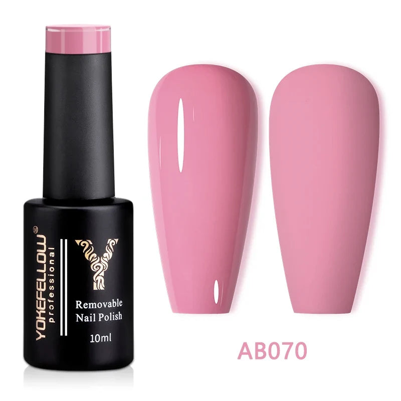 YOKEFELLOW 10ml Jelly Nude Gel Nail Polish High Quality Translucent Pink Nail Gel Varnish Soak Off UV Gel Polish Long Lasting