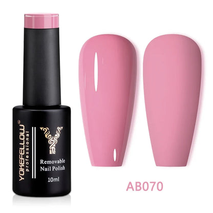 YOKEFELLOW 10ml Jelly Nude Gel Nail Polish High Quality Translucent Pink Nail Gel Varnish Soak Off UV Gel Polish Long Lasting
