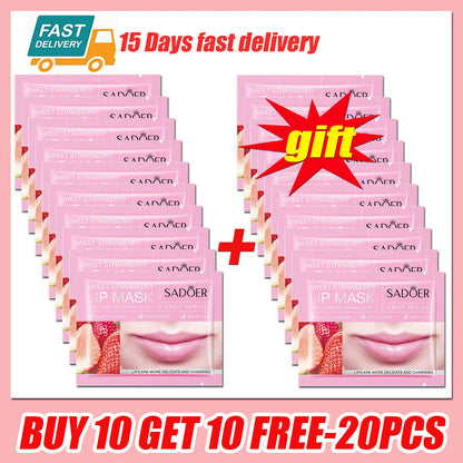 Collagen Lip Mask Strawberry Lip Sleeping Mask Moisturizing Hydrating Lip Balm Nourishing Lip Patches Lip Skin Care Products