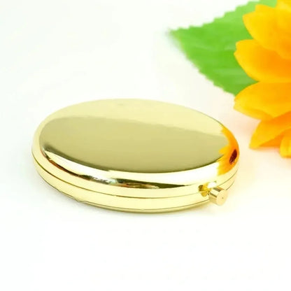 1pc Double-Sided Small Mirror Portable Folding Round Makeup Mirror Rose Gold Simple Men And Women Mini Handheld Pocket Mirror
