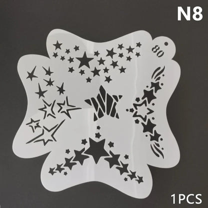 Stencils For Body Painting Face Art Stamps Temporary Tattoos Reusable Stencils Plastics