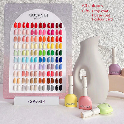 60 Colors Korean Style Loverly Macaron Gel Polish Set 15ML UV Gel Enamel Manicure Salon Soak Off Nail Polish Kit With Color Card