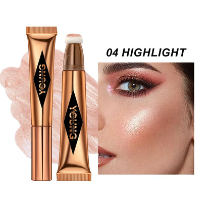 6-colour cushion cotton blush, skin-friendly highlighter that is not irritating, blends naturally without clumping.