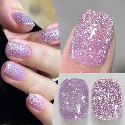 BORN PRETTY 10ml Sliver Carat Mirage Reflective Glitter Gel Nail Polish Sparkling Ultra Shine Soak Off UV Nail Art Gel Varnish