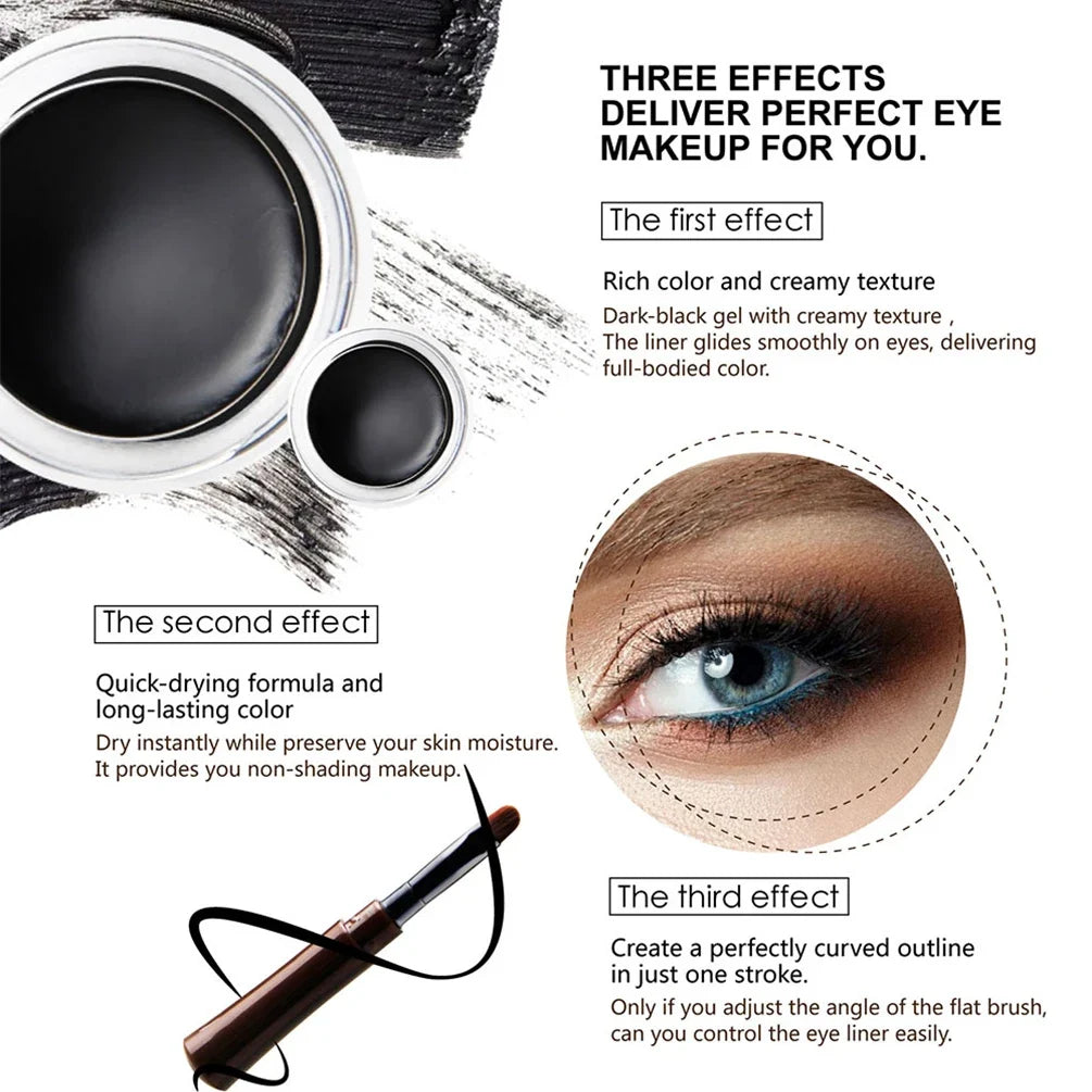 Waterproof Eyebrow Pomade & Gel Eyeliner Cream - Long-lasting 4.5g