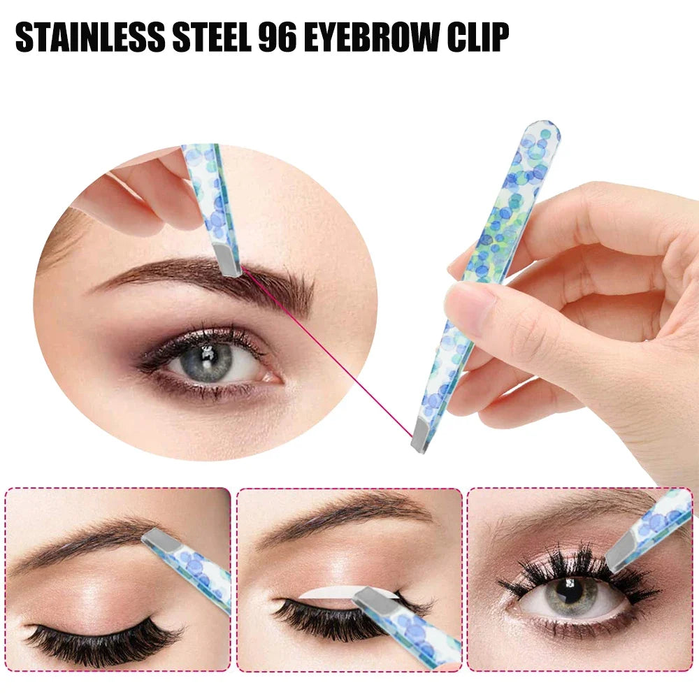 Colorful Eyebrow Tweezers Professional Stainless Steel Tweezers For Men and Women Beauty Clips Facial Hair Removal Makeup Tools