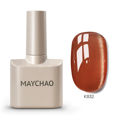 MAYCHAORomantic Galaxy Cat Eye Gel Nail Polish With Magnet Soak off UV Holographic Magnetic Rainbow Gel Polish for Nail Manicure