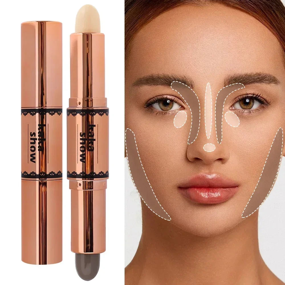 Waterproof Double-end Contouring Bronzer Stick Lasting Natural Matte Concealer Highlighter Pencil Corrector Skin Tone Pen Makeup