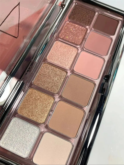 12 Color Eye Shadow Plate Matte Pearl Eyeshadow Girl Beginner Makeup Eyeshadow Tray
