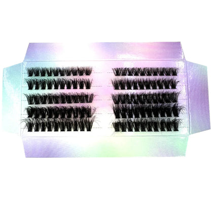 10Row 40D-200D 5D Fluffy Thick Lashes Clusters 10-18mmMix Wispy Individual Lashes Extensions Clusters DIY Makeup False Eyelashes