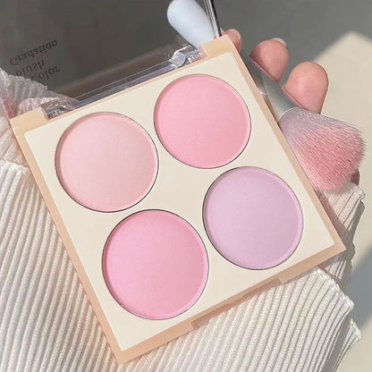 Vibrant Girl Ice Cream Four-Color Blush; Brightening, Natural Bare Makeup Effect, Pigmented, Matte, Fine Texture