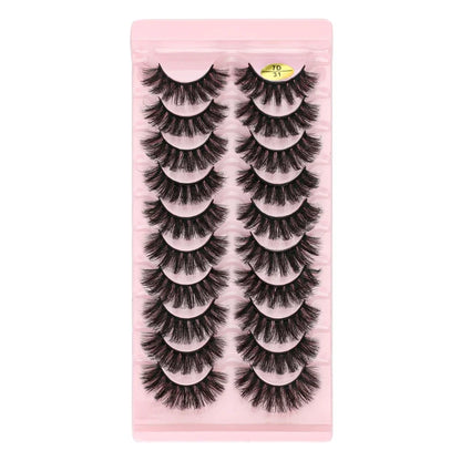 SHIDISHANGPIN 3/5/16 Pairs Natural Long False Eyelashes Dramatic Fluffy 3D Mink Lashes Wispy Wholesale Eye Lashes Thick Cils