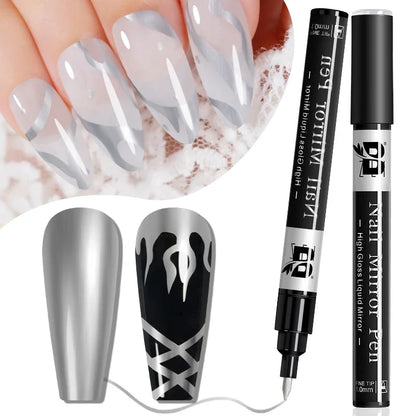 5ML Gold Silver Metallic Liner Paint Gel Polish Chrome Mirror Metal Effect Super Bright French UV LED Semi Permanent Nail Gel