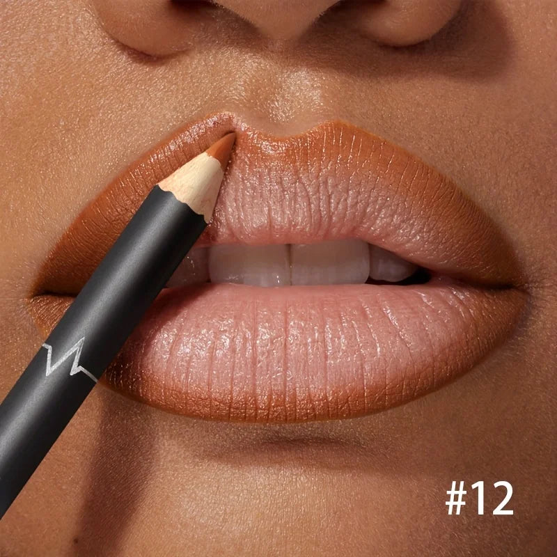 Waterproof Matte Lipliner Pencil Red Contour Tint Lipstick Long Lasting Non-stick Cup Moisturising Lips Makeup 12 Colors