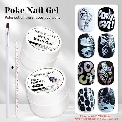 NICOLE DIARY White Non Stick Hand Extension Gel Nail Polish For 3D Shaping Carving Flower DIY Nail Art Extension Acrylic