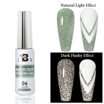 5ML Gold Silver Metallic Liner Paint Gel Polish Chrome Mirror Metal Effect Super Bright French UV LED Semi Permanent Nail Gel