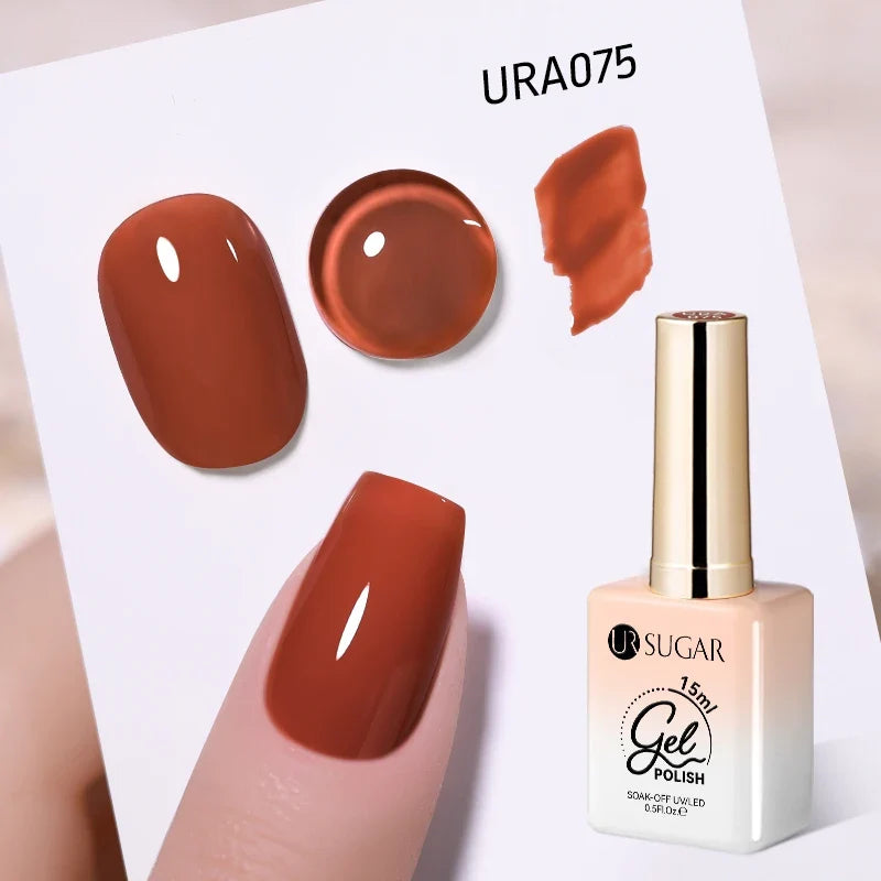UR SUGAR 15ml Fiber Rubber Base Gel Upgrade Broken Nail Repaired Fiberglass Clear Quick Building UV Construction Gel Soak Off