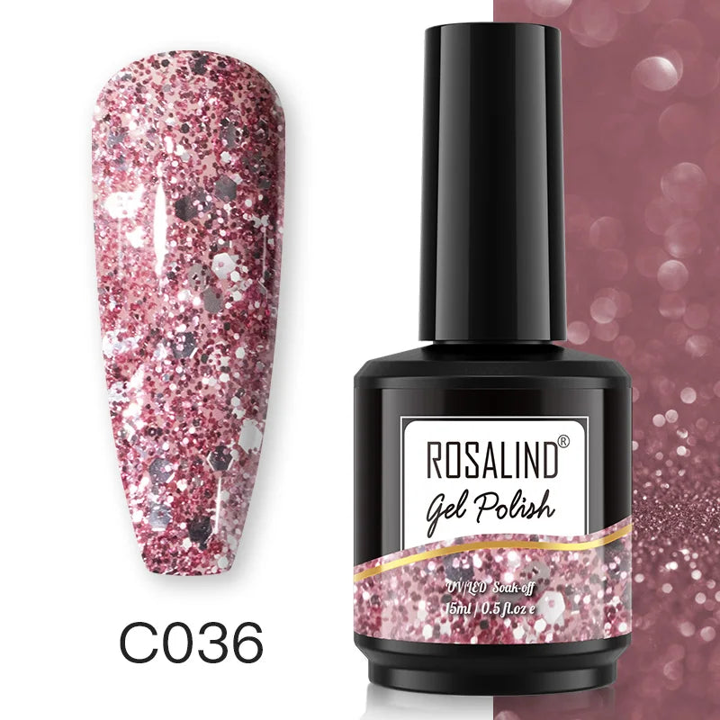 ROSALIND 7ml/15ml Summer Green Gel Nail Polish Semi Permanent Nail Art Manicure Soak Off Top Base Matt Hybrid Varnishes UV Gel