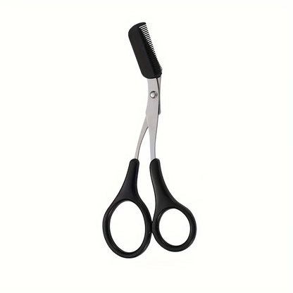 1Pcs/2Pcs/3Pcs Crescent Moon Eyebrow Trimmer Set, Stainless Steel Curved Eyebrow Razor Eyebrow Scissors With Comb