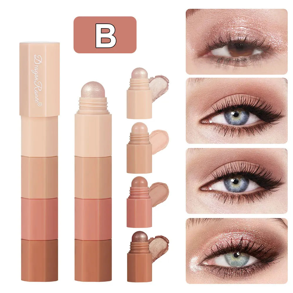 Dragon Ranee 4 color/set Lazy Eyeshadow Pencil Waterproof Non-Smudge Highlighter Silkworm Pencil Pearlescent