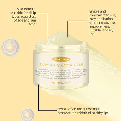 Coconut Vanilla Lip Scrub Exfoliating Even Lip Color Remove Dead Skin Repair Chapped Lip Deep Moisturizing Plump Lip Skin Care