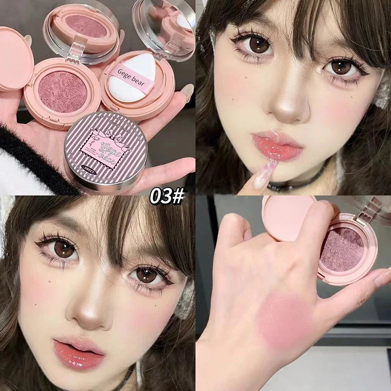 Cute Liquid Blusher Air Cushion Nude Natural Face Brighten Apricot Peach Tint Blush Shading Rouge Rubor Korean Makeup Cosmetics