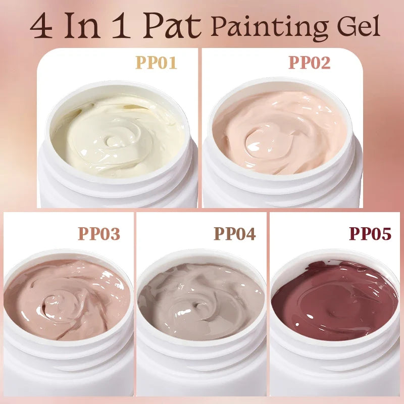 UR SUGAR 4 In 1 Pat Painting Gel Nail Nude Pink Color Painting Liner Nail Art Used For Gradient Cover Edge Nail Stamping Pattern