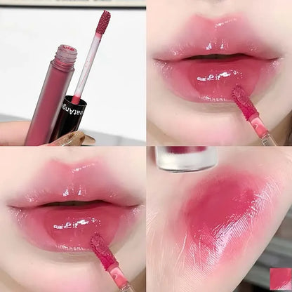 Berry Red Mirror Translucent Lip Gloss Hydrating Water Light Lipstick Clear Jelly Lip Glaze Nude Brown Moisturizing Makeup Tint