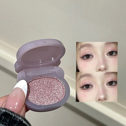 Purple Shining Single-color Eyeshadow Mini Glitter Pearlescent Highlighter Powder Makeup Lasting Shiny Eye Shadow Palette