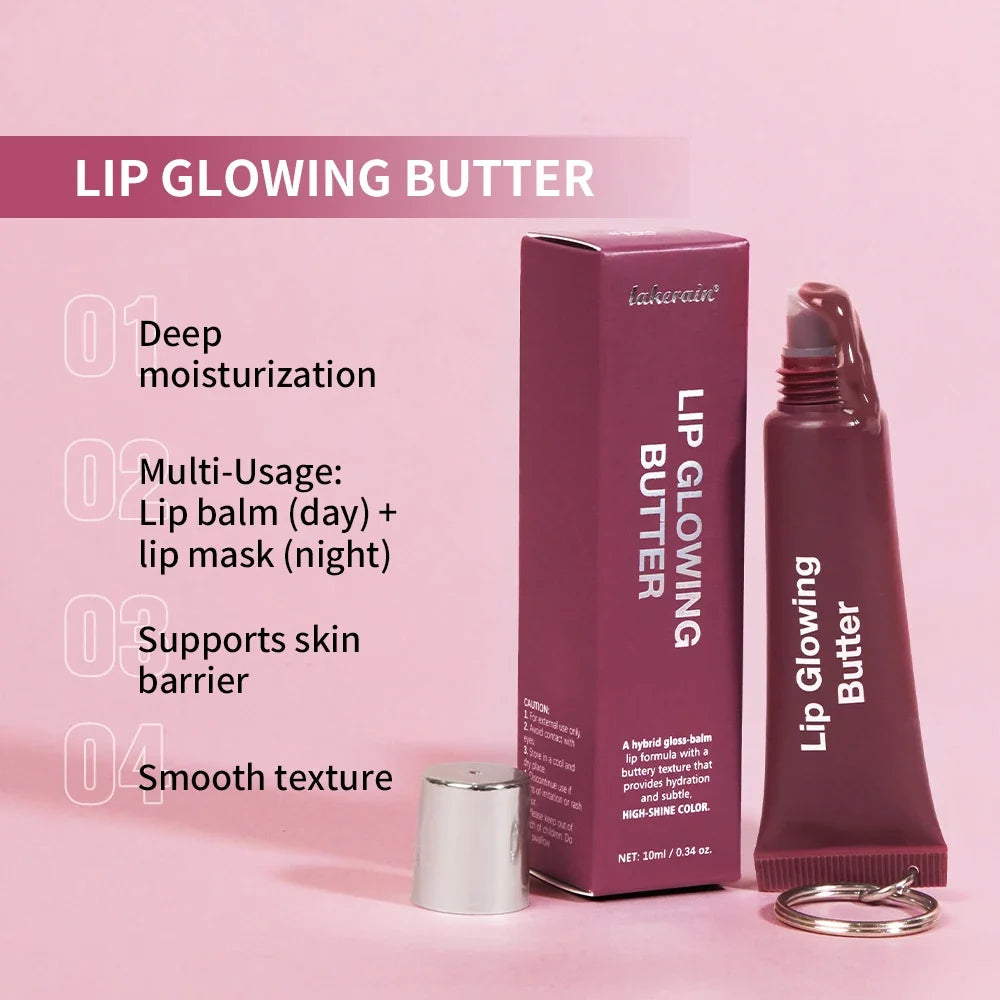 Lip Gloss Lip Oil Plumper Long Lasting Keychain Glowing Butter Moisturizing Pink Nourishing Makeup Care Hydrating Lipstick