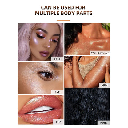 1PC Pearlescent Glitter, Fine Powder, Suitable for Hair/body/face, Highlight Powder, Blush Powder, Suitable for Music Festival