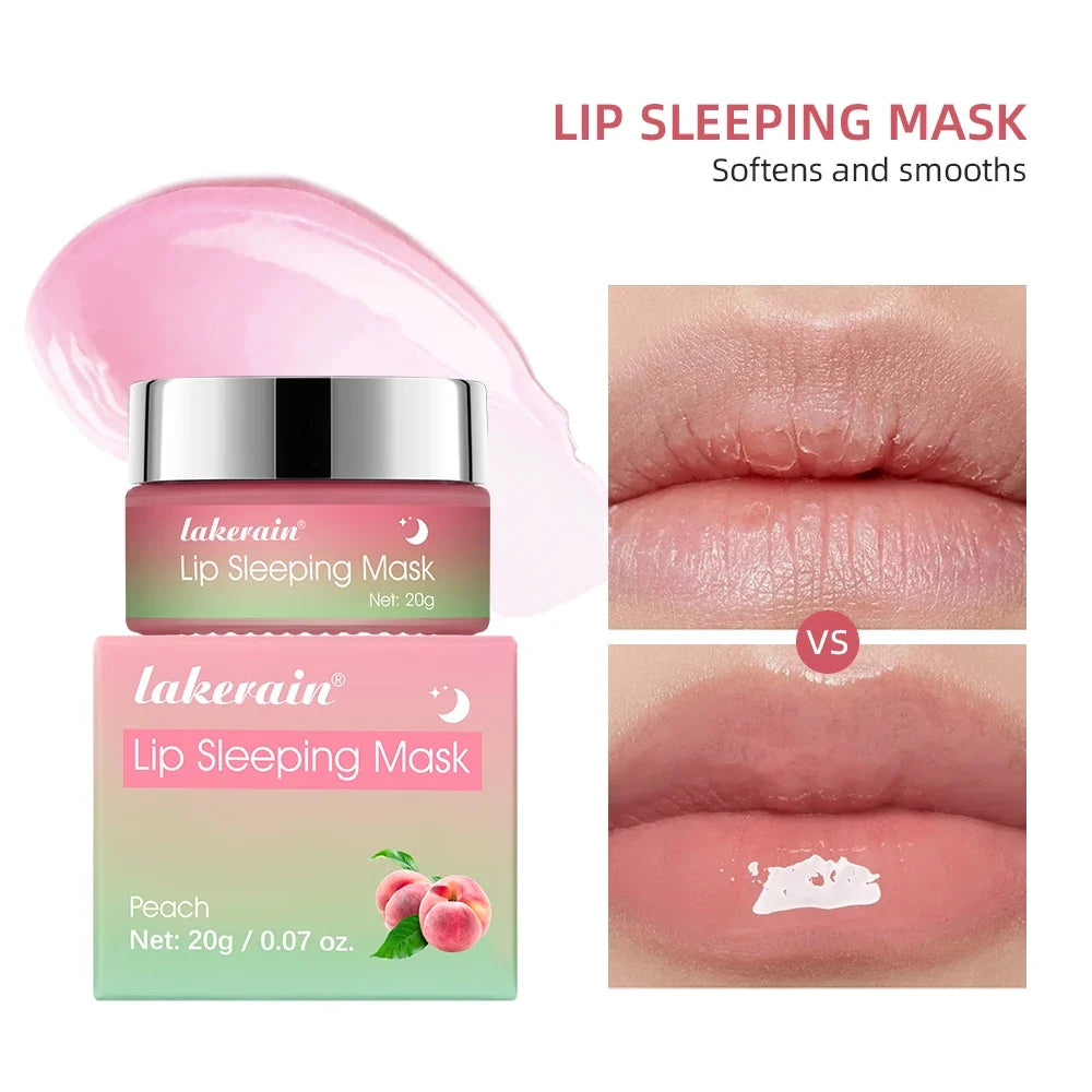 Peach Collagen Lip Sleeping Mask Powerful Moisturizing Repair Plumping Suitable Dry Chapped Lips Skin Care Long-Lasting Hydrate