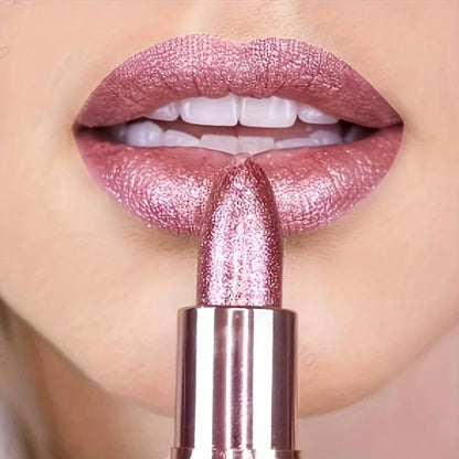 Rose smoke powder, bright starry sky, glossy velvet texture, durable, make your lips shiny, waterproof, anti-fouling.