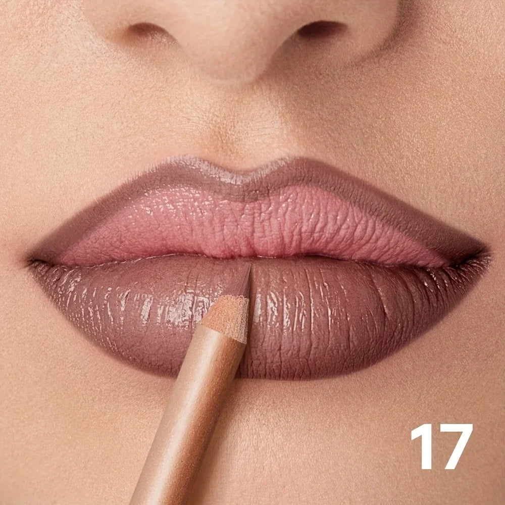 Matte Lip Liner Pencil Nude, Long-Lasting Waterproof, Smudge-Proof, Precise Outline, Smooth Creamy Formula