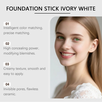 2-in-1 Color-Changing Foundation Make-Up Stick Liquid Double Head with Brush Lightweight Brightening Matte Liquid Base Cosmetics