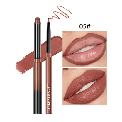 QIBEST Matte Nude Lipstick Pen Long Lasting Lipliner Lip Pencil Waterproof Lip Liner Contour Sexy Red Lip Makeup Set For Women
