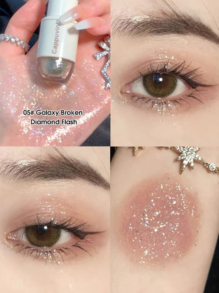 Cappuvini Star Dots eye shadow Liquid Pearlescent Fine Flashing Easy to Dizzy High gloss Cubs Bowling Ball Liquid eye shadow