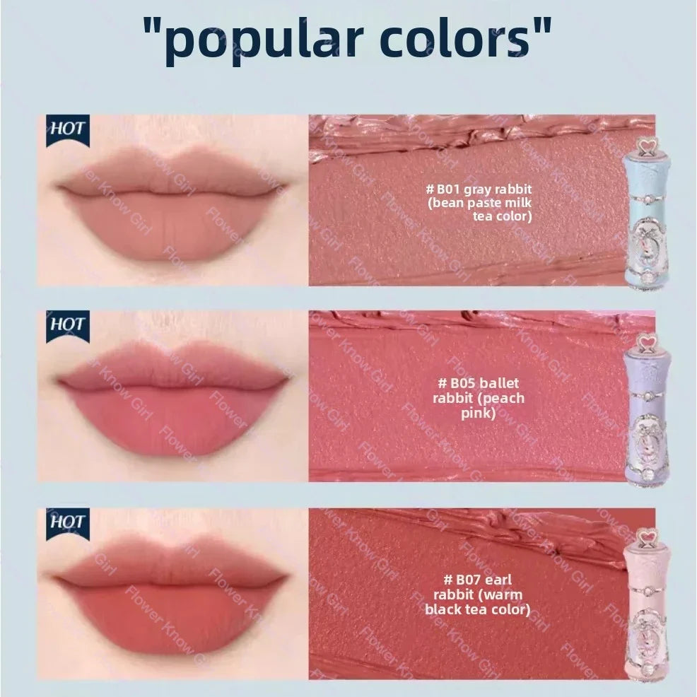 Flower Knows Bunny Garden Cloud Lip Cream Makeup Matte Lipstick Heart Love Cosmetics Cute