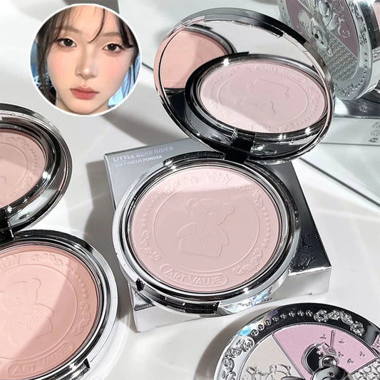 Art Value Bear Knight Soft Focus Pressed Powder Matte Natural Makeup Setting Makeup Brightening Makeup Loose Powder