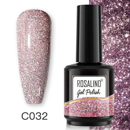 ROSALIND 7ml/15ml Summer Green Gel Nail Polish Semi Permanent Nail Art Manicure Soak Off Top Base Matt Hybrid Varnishes UV Gel