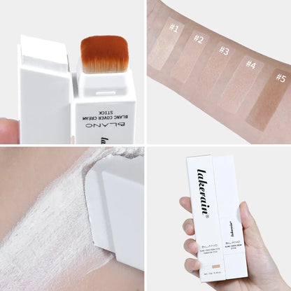Foundation Stick Color Changing Foundation with Detachable Brush Blanc Cover Cream Stick Changing Hight Coverage Base Makeup