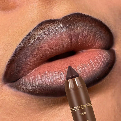 Velvet Lip Liner Crayon, Matte Tapered Gradient Lipstick Pen, Waterproof Non-Sticky Contouring Lip Makeup, Mixed Color System