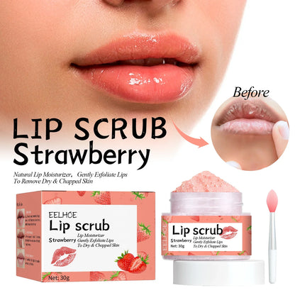 Lip Scrub Fruit Strawberry Orange Honey Brightening Lip Color Exfoliating Deep Cleaning Dead Skin Lipstick Moisturizing Lip Care