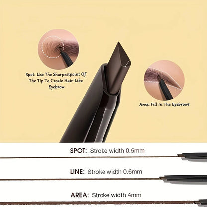 Waterproof Matte Eyebrow Pencil with Brush - Brown Long-Lasting