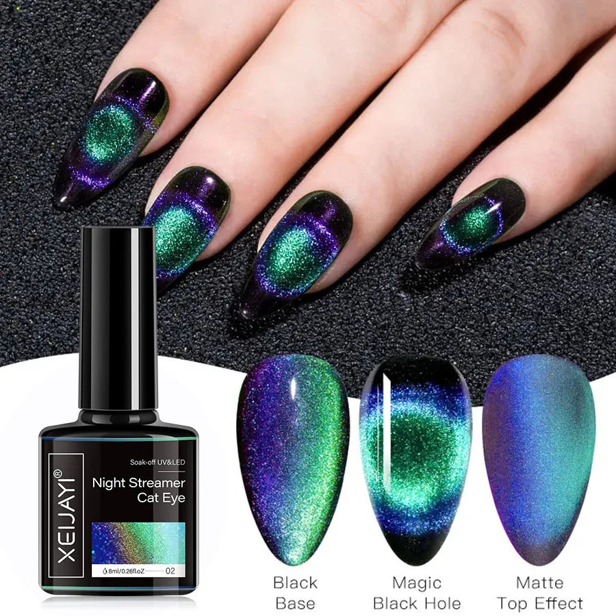 XEIJAYI Pink Cat Eye Gel Nail Polish Ceramic Magnetic Gel UV Semi-permanent Enamels Varnish Nail Supplies For Professionals Gel