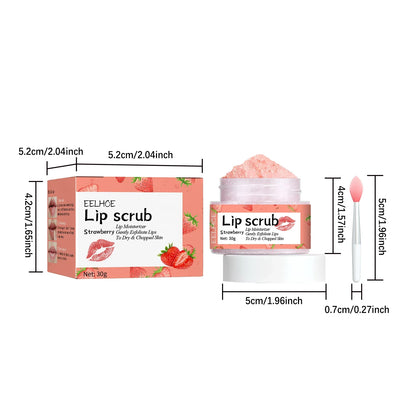Lip Scrub Fruit Strawberry Orange Honey Brightening Lip Color Exfoliating Deep Cleaning Dead Skin Lipstick Moisturizing Lip Care