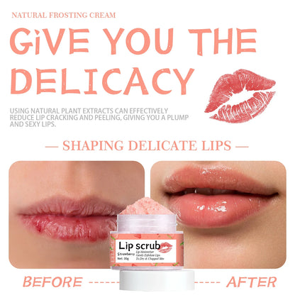 Lip Scrub Fruit Strawberry Orange Honey Brightening Lip Color Exfoliating Deep Cleaning Dead Skin Lipstick Moisturizing Lip Care