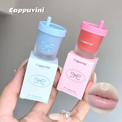 Cappuvini Juice Straw Cup Lip Mask Fruit-Flavored Lip Care Moisturizing for Day and Night in Autumn and Winter Prevents Chapped Lips Long-Lasting Moisturizing Improves Lip Lines Deeply Moisturizing Care High-Quality Lip Balm