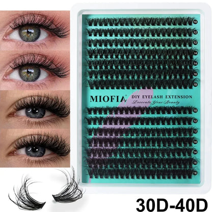 New 14/30 Rows DIY 5D Fluffy Lash Clusters 30D-150D Thick Eyelash Clusters Individual Lashes 10-18mm Cluster Eyelash Extension